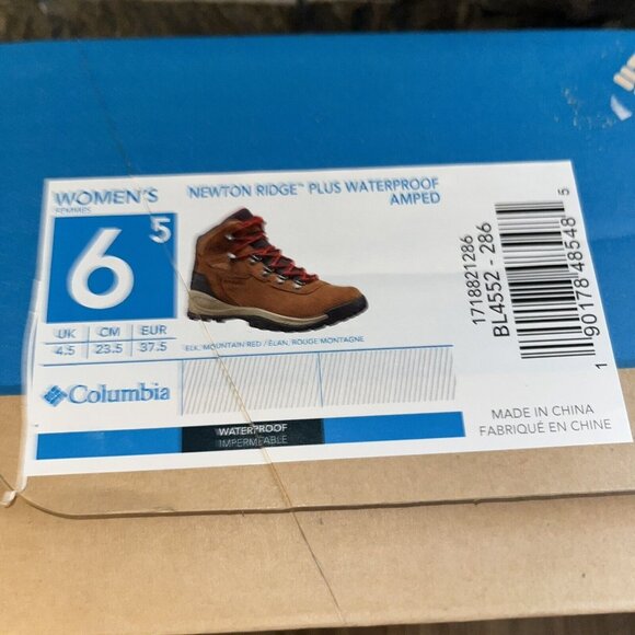 Columbia Women's Newton Ridge Plus Waterproof Amped Size 6.5 Elk Mountain Red - Picture 6 of 7